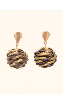Boucles d'oreilles en or végétal – PARADISE - Brun – Biobijou Capim dourado –  3x2 cm - Sloweco