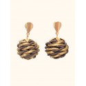 Pendientes oro vegetal – PARADISE - Marrón – Biojoya Capim dourado –  3x2 cm -  Sloweco