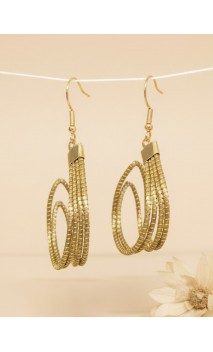 Pendientes oro vegetal – HOLLYWOOD MINI – Biojoya Capim dourado – 6x3 cm - Sloweco