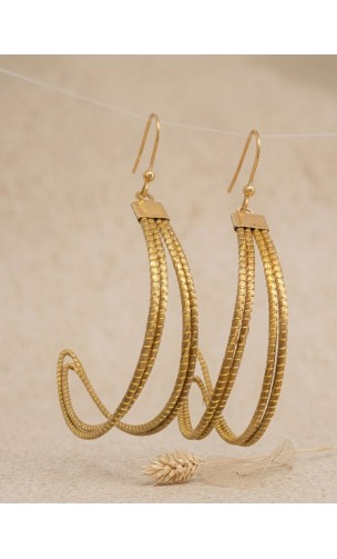 Pendientes oro vegetal – HOLLYWOOD – Biojoya Capim dourado – Sloweco