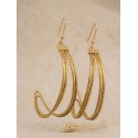 Pendientes oro vegetal – HOLLYWOOD – Biojoya Capim dourado – 7x4 cm - Sloweco