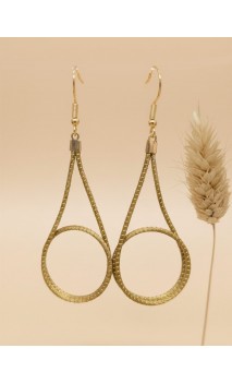 Pendientes oro vegetal – PRAGA – Biojoya Capim dourado –  7,5x2,5cm  - Sloweco