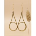 Pendientes oro vegetal – PRAGA – Biojoya Capim dourado –  7,5x2,5cm  - Sloweco