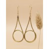 Pendientes oro vegetal – PRAGA – Biojoya Capim dourado –  7,5x2,5cm  - Sloweco