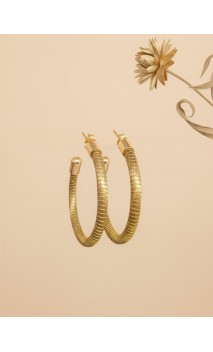 Pendientes oro vegetal – CARIBE – Biojoya Capim dourado – 5x4,5 cm - Sloweco