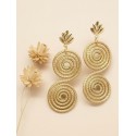 Boucles d'oreilles en or végétal – DUBAÏ – Biobijou Capim dourado – 4,8x1,8 cm - Sloweco
