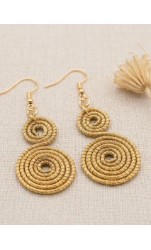 Boucles d'oreilles en or végétal – IGUAZÚ – Biobijou Capim dourado – 6x2,8 cm - Sloweco