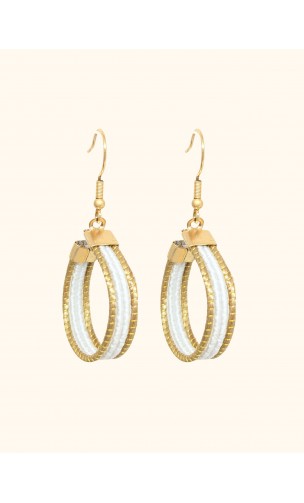 Boucles d'oreilles en or végétal – VINICUNCA - Blanc – Biobijou Capim dourado – Sloweco