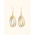 Pendientes oro vegetal – VINICUNCA - Blanco – Biojoya Capim dourado – 5 x 2,5 cm -  Sloweco
