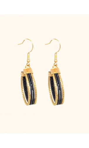 Boucles d'oreilles en or végétal – VINICUNCA - Noir – Biobijou Capim dourado – Sloweco