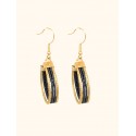 Pendientes oro vegetal – VINICUNCA - Negro – Biojoya Capim dourado – 5x2,5 cm - Sloweco