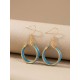 Boucles d'oreilles en or végétal – VINICUNCA - Turquoise – Biobijou Capim dourado – 5x2,5 cm - Sloweco