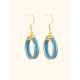 Boucles d'oreilles en or végétal – VINICUNCA - Turquoise – Biobijou Capim dourado – 5x2,5 cm - Sloweco