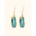 Boucles d'oreilles en or végétal – VINICUNCA - Émeraude – Biobijou Capim dourado – 5x2,5 cm - Sloweco