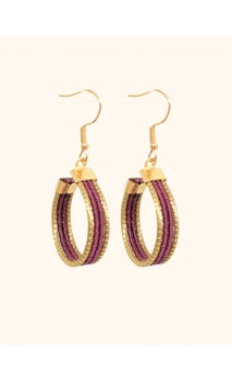 Boucles d'oreilles en or végétal – VINICUNCA - Vin – Biobijou Capim dourado – 5x2,5 cm - Sloweco