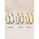 Boucles d'oreilles en or végétal - HAWAI - Or, blanc et turquoise – Biobijou Capim dourado – Sloweco
