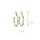 Boucles d'oreilles en or végétal - HAWAI - Or, blanc et turquoise – Biobijou Capim dourado – Sloweco