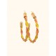 Pendientes oro vegetal - HAWAI - Dorado, amarillo y naranja - Biojoya Capim dourado – 5x4 cm - Sloweco