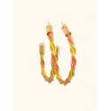 Pendientes oro vegetal - HAWAI - Dorado, amarillo y naranja - Biojoya Capim dourado – 5x4 cm - Sloweco