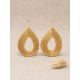 Pendientes oro vegetal – SEVILLA – Biojoya Capim dourado – 7x4,5 cm - Sloweco