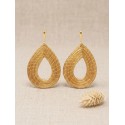 Boucles d'oreilles en or végétal – SEVILLE – Biobijou Capim dourado – 7x4,5 cm - Sloweco
