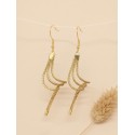 Boucles d'oreilles en or végétal – NAZARÉ – Biobijou Capim dourado – 7x2,5 cm - Sloweco