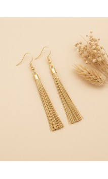 Pendientes oro vegetal – LAS VEGAS – Biojoya Capim dourado –  5,5x1,5 cm - Sloweco
