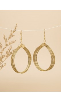 Pendientes oro vegetal – BUENOS AIRES – Biojoya Capim dourado – 7x5 cm - Sloweco