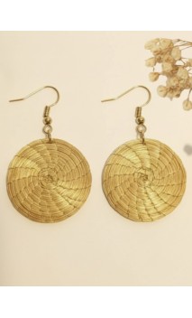 Pendientes oro vegetal – LIBERTAD – Biojoya Capim dourado - 5,5x3 cm– Sloweco