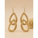 Boucles d'oreilles en or végétal – FORTALEZA – Biobijou Capim dourado 8x2,5 cm – Sloweco