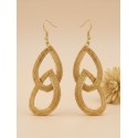 Pendientes oro vegetal – FORTALEZA – Biojoya Capim dourado - 7x3 cm– Sloweco