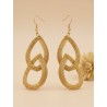 Boucles d'oreilles en or végétal – FORTALEZA – Biobijou Capim dourado 8x2,5 cm – Sloweco