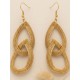 Pendientes oro vegetal – FORTALEZA – Biojoya Capim dourado - 8x2,5 cm– Sloweco