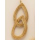 Pendientes oro vegetal – FORTALEZA – Biojoya Capim dourado - 8x2,5 cm– Sloweco