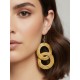 Pendientes oro vegetal – PASIÓN – Biojoya Capim dourado - 7x3 cm– Sloweco