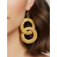 Pendientes oro vegetal – PASIÓN – Biojoya Capim dourado - 7x3 cm– Sloweco