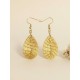 Pendientes oro vegetal – ESPERANZA – Biojoya Capim dourado - 5,5x2 cm– Sloweco