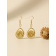 Boucles d'oreilles en or végétal – ENCANTO – Biobijou Capim dourado 5x2 cm – Sloweco