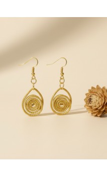 Pendientes oro vegetal – ENCANTO – Biojoya Capim dourado - 5x2 cm– Sloweco