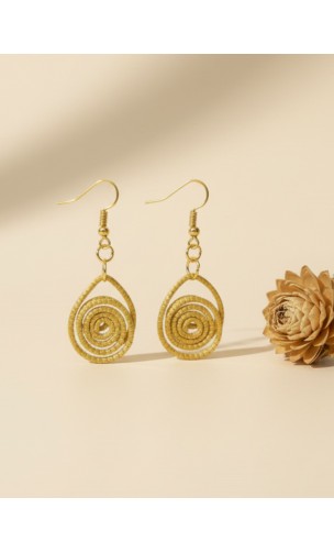Boucles d'oreilles en or végétal – ENCANTO – Biobijou Capim dourado 5x2 cm – Sloweco
