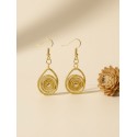 Pendientes oro vegetal – ENCANTO – Biojoya Capim dourado - 5x2 cm– Sloweco