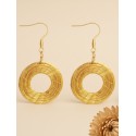 Pendientes oro vegetal – ENERGIA – Biojoya Capim dourado - 6x3 cm– Sloweco