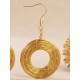 Pendientes oro vegetal – ENERGIA – Biojoya Capim dourado - 6x3 cm– Sloweco
