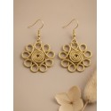 Pendientes oro vegetal – ALEGRIA – Biojoya Capim dourado - 6x3 cm– Sloweco