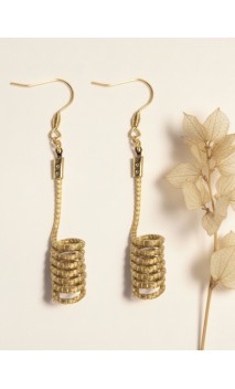 Boucles d'oreilles en or végétal – INSPIRACIÓN – Biobijou Capim dourado 7x1 cm – Sloweco