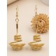 Boucles d'oreilles en or végétal – PUREZA – Biobijou Capim dourado 5,5x2 cm – Sloweco