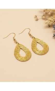 Pendientes oro vegetal – VITALIDAD – Biojoya Capim dourado - 6x2,5 cm– Sloweco