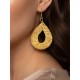 Pendientes oro vegetal – VITALIDAD – Biojoya Capim dourado - 5,5x2,5 cm– Sloweco