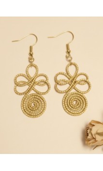 Pendientes oro vegetal – CREATIVIDAD – Biojoya Capim dourado - 6,5x3 cm– Sloweco