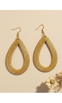 Pendientes oro vegetal – SERENIDAD – Biojoya Capim dourado - 9x5 cm– Sloweco